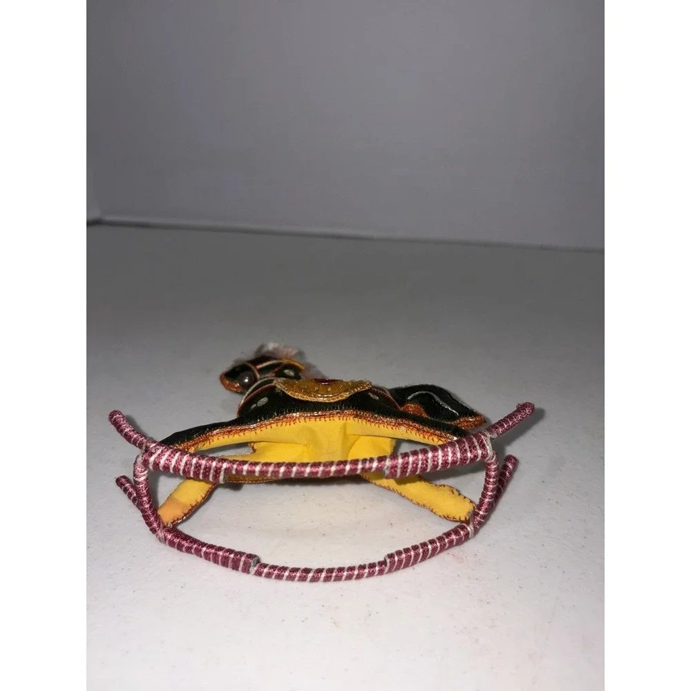 Vintage China Chinese Embroidered Satin Silk Rocking Horse Ornament Christmas